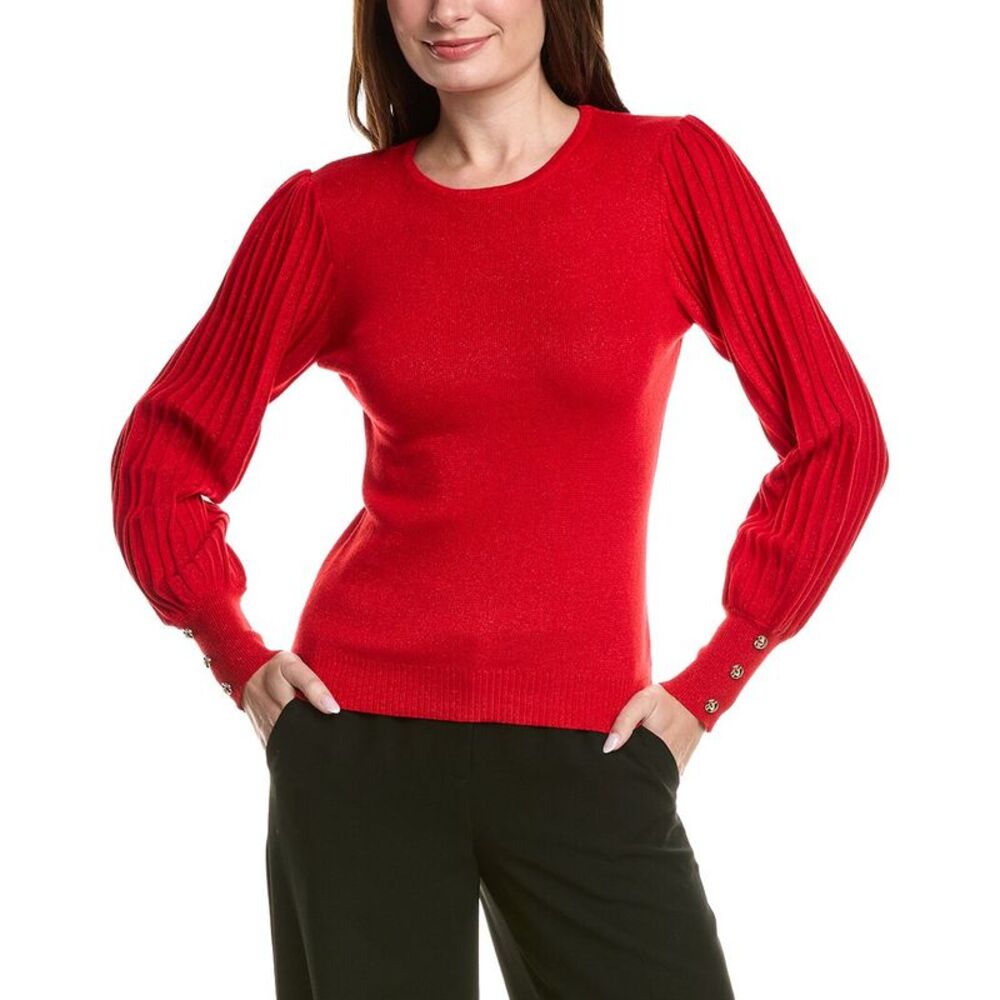 Nanette Nanette Lepore Womens  Ribbed Pullover Sweater, Red